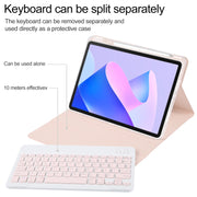 For Huawei MatePad 11 2023 / 2021 Square Button Bluetooth Keyboard Rotatable Holder Leather Case(Rose Gold)