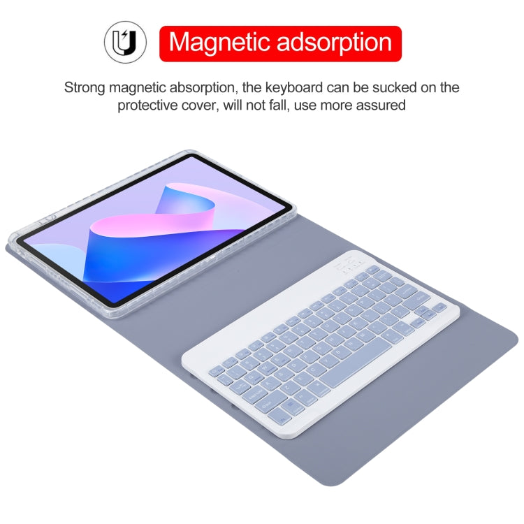 For Huawei MatePad 11 2023 / 2021 Square Button Bluetooth Keyboard Rotatable Holder Leather Case(Lavender Purple)