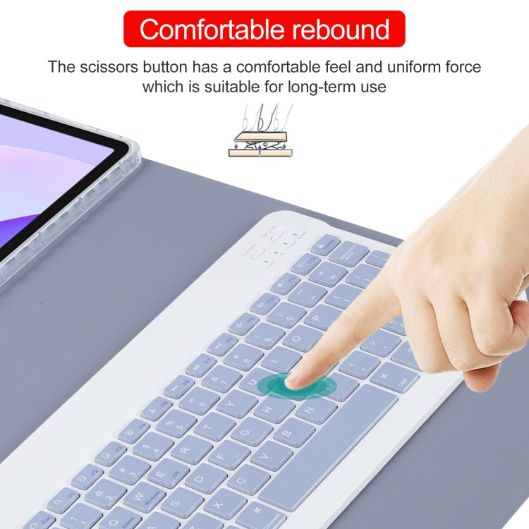 For Huawei MatePad 11 2023 / 2021 Square Button Bluetooth Keyboard Rotatable Holder Leather Case(Lavender Purple)