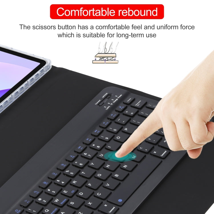For Huawei MatePad 11 2023 / 2021 Square Button Bluetooth Keyboard Rotatable Holder Leather Case(Black)