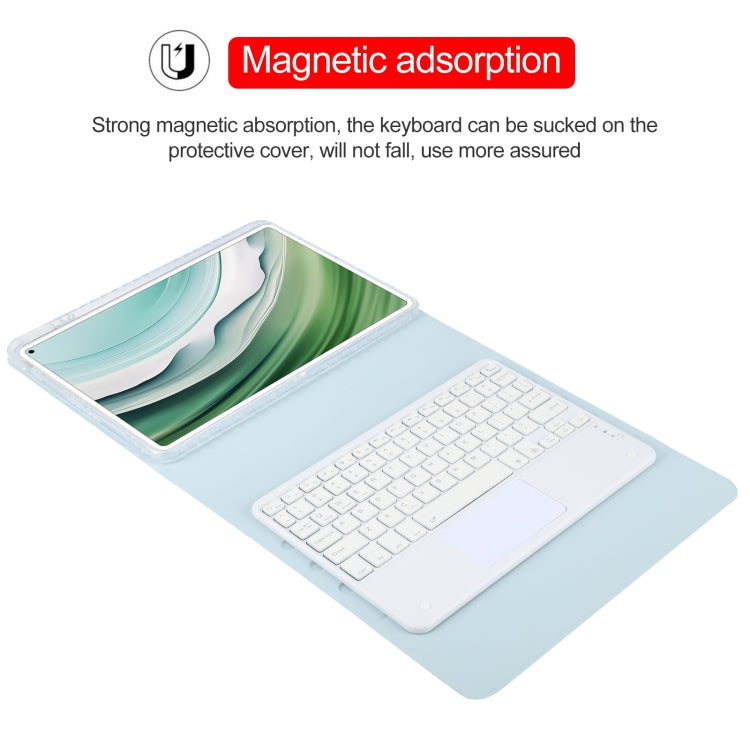 For Huawei MatePad Pro 11 2024 / 2022 Square Button Bluetooth Keyboard Rotatable Holder Leather Case with Touchpad(Sky Blue)