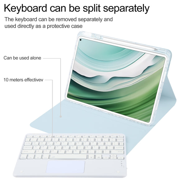 For Huawei MatePad Pro 11 2024 / 2022 Square Button Bluetooth Keyboard Rotatable Holder Leather Case with Touchpad(Sky Blue)