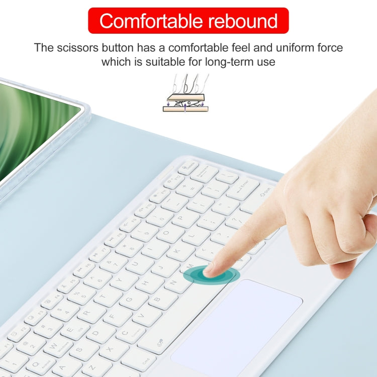 For Huawei MatePad Pro 11 2024 / 2022 Square Button Bluetooth Keyboard Rotatable Holder Leather Case with Touchpad(Sky Blue)