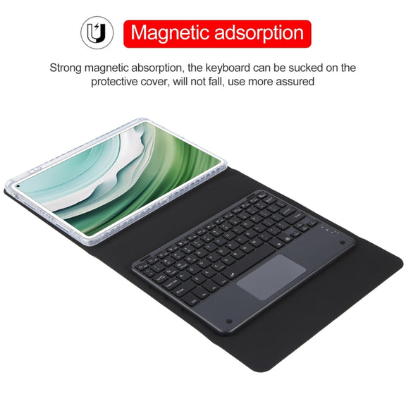 For Huawei MatePad Pro 11 2024 / 2022 Square Button Bluetooth Keyboard Rotatable Holder Leather Case with Touchpad(Black)