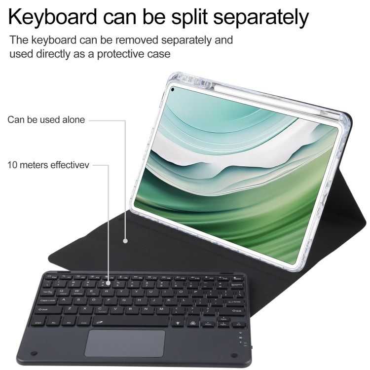 For Huawei MatePad Pro 11 2024 / 2022 Square Button Bluetooth Keyboard Rotatable Holder Leather Case with Touchpad(Black)