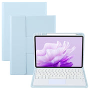 For Huawei MatePad Air 11.5 Square Button Bluetooth Keyboard Rotatable Holder Leather Case with Touchpad(Sky Blue)