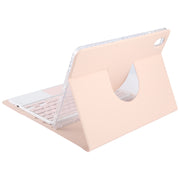 For Huawei MatePad Air 11.5 Square Button Bluetooth Keyboard Rotatable Holder Leather Case with Touchpad(Rose Gold)