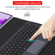 For Huawei MatePad Air 11.5 Square Button Bluetooth Keyboard Rotatable Holder Leather Case with Touchpad(Black)