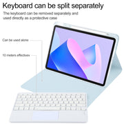For Huawei MatePad 11 2023 / 2021 Square Button Bluetooth Keyboard Rotatable Holder Leather Case with Touchpad(Sky Blue)