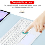 For Huawei MatePad 11 2023 / 2021 Square Button Bluetooth Keyboard Rotatable Holder Leather Case with Touchpad(Sky Blue)