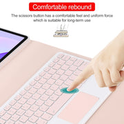 For Huawei MatePad 11 2023 / 2021 Square Button Bluetooth Keyboard Rotatable Holder Leather Case with Touchpad(Rose Gold)