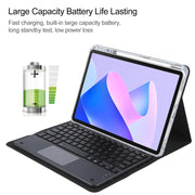 For Huawei MatePad 11 2023 / 2021 Square Button Bluetooth Keyboard Rotatable Holder Leather Case with Touchpad(Black)