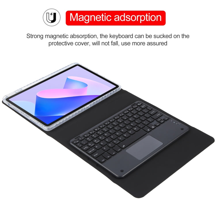 For Huawei MatePad 11 2023 / 2021 Square Button Bluetooth Keyboard Rotatable Holder Leather Case with Touchpad(Black)