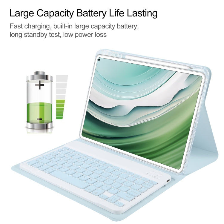 For Huawei MatePad Pro 11 2024 / 2022 Square Button Backlight Bluetooth Keyboard Rotatable Holder Leather Case(Sky Blue)