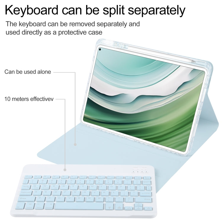 For Huawei MatePad Pro 11 2024 / 2022 Square Button Backlight Bluetooth Keyboard Rotatable Holder Leather Case(Sky Blue)