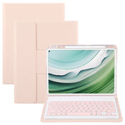 For Huawei MatePad Pro 11 2024 / 2022 Square Button Backlight Bluetooth Keyboard Rotatable Holder Leather Case(Rose Gold)