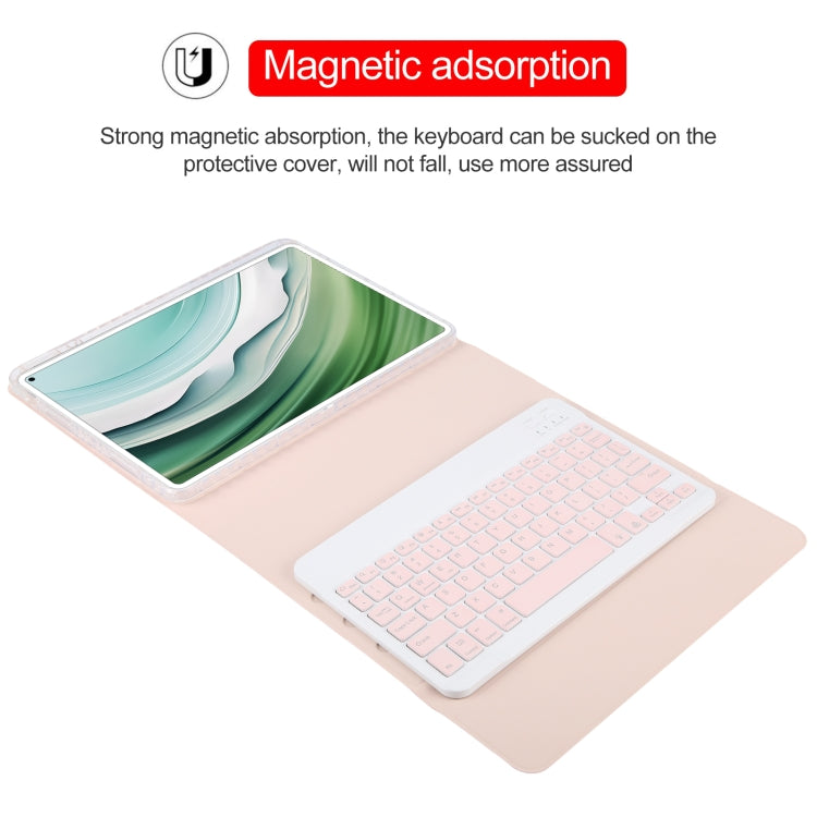 For Huawei MatePad Pro 11 2024 / 2022 Square Button Backlight Bluetooth Keyboard Rotatable Holder Leather Case(Rose Gold)