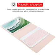 For Huawei MatePad Pro 11 2024 / 2022 Square Button Backlight Bluetooth Keyboard Rotatable Holder Leather Case(Rose Gold)