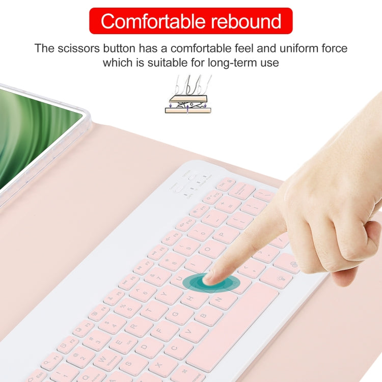 For Huawei MatePad Pro 11 2024 / 2022 Square Button Backlight Bluetooth Keyboard Rotatable Holder Leather Case(Rose Gold)