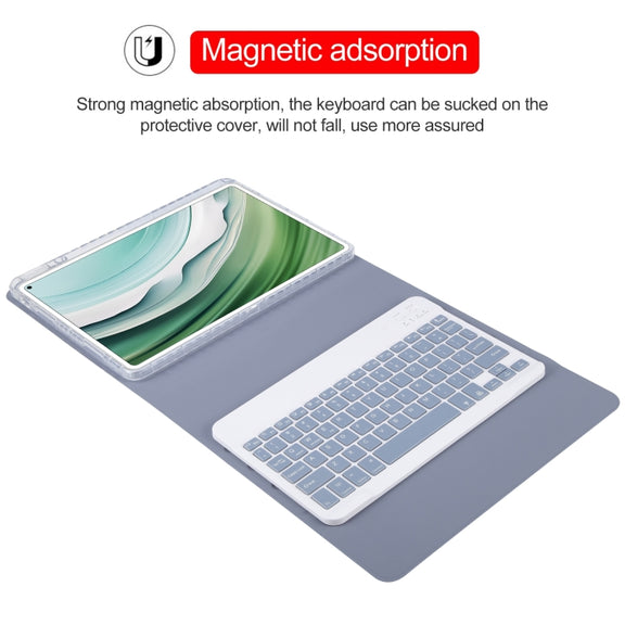 For Huawei MatePad Pro 11 2024 / 2022 Square Button Backlight Bluetooth Keyboard Rotatable Holder Leather Case(Lavender Purple)