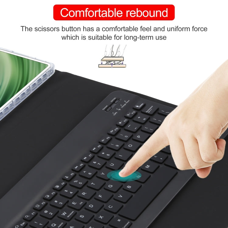 For Huawei MatePad Pro 11 2024 / 2022 Square Button Backlight Bluetooth Keyboard Rotatable Holder Leather Case(Black)
