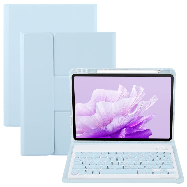 For Huawei MatePad Air 11.5 Square Button Backlight Bluetooth Keyboard Rotatable Holder Leather Case(Sky Blue)
