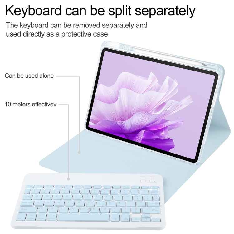 For Huawei MatePad Air 11.5 Square Button Backlight Bluetooth Keyboard Rotatable Holder Leather Case(Sky Blue)