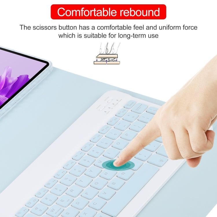 For Huawei MatePad Air 11.5 Square Button Backlight Bluetooth Keyboard Rotatable Holder Leather Case(Sky Blue)