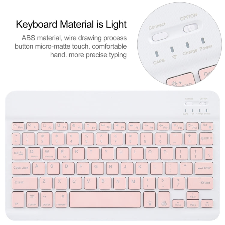 For Huawei MatePad Air 11.5 Square Button Backlight Bluetooth Keyboard Rotatable Holder Leather Case(Rose Gold)