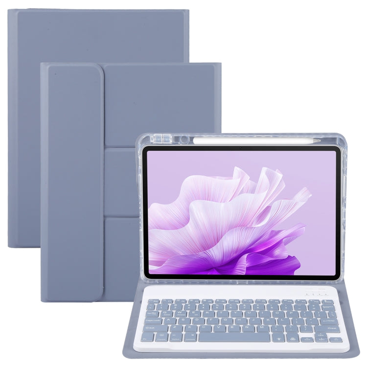 For Huawei MatePad Air 11.5 Square Button Backlight Bluetooth Keyboard Rotatable Holder Leather Case(Lavender Purple)