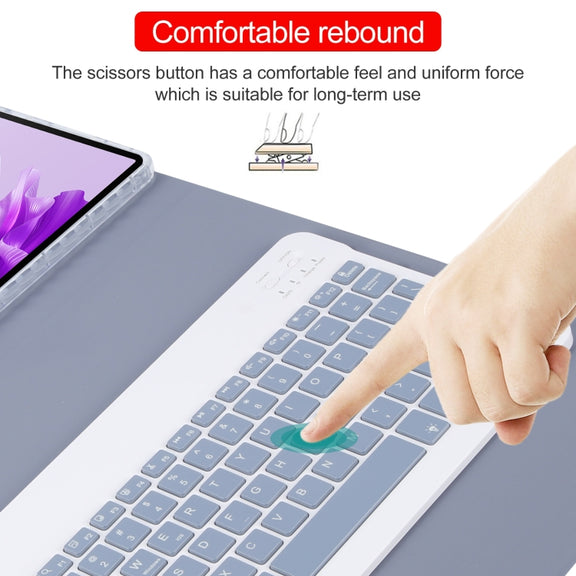 For Huawei MatePad Air 11.5 Square Button Backlight Bluetooth Keyboard Rotatable Holder Leather Case(Lavender Purple)