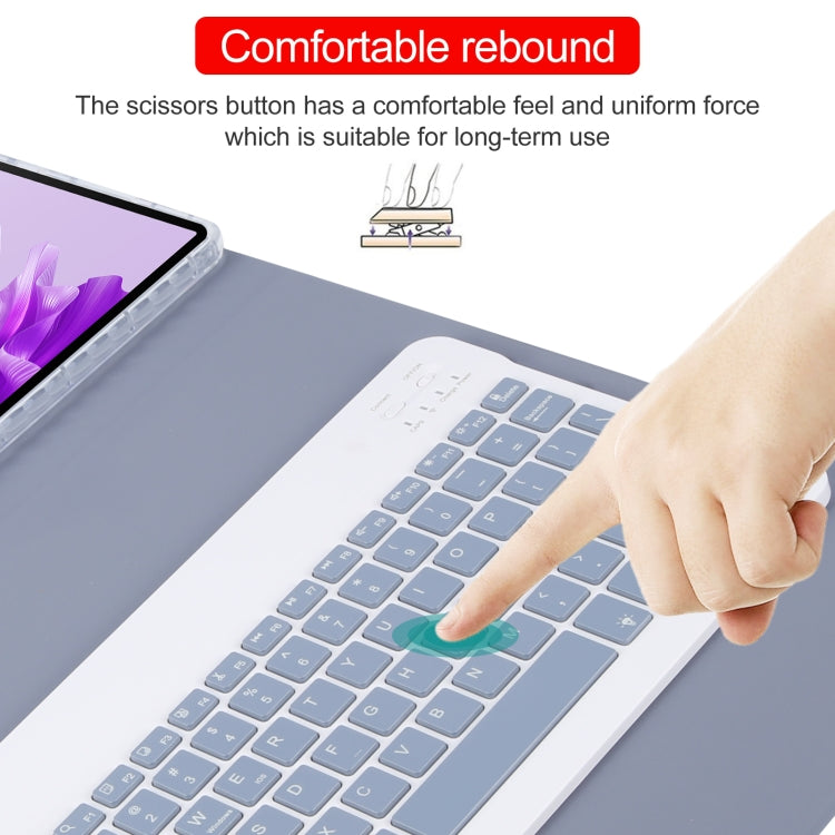For Huawei MatePad Air 11.5 Square Button Backlight Bluetooth Keyboard Rotatable Holder Leather Case(Lavender Purple)