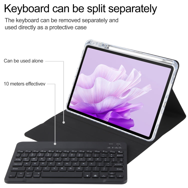 For Huawei MatePad Air 11.5 Square Button Backlight Bluetooth Keyboard Rotatable Holder Leather Case(Black)