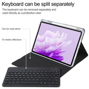 For Huawei MatePad Air 11.5 Square Button Backlight Bluetooth Keyboard Rotatable Holder Leather Case(Black)