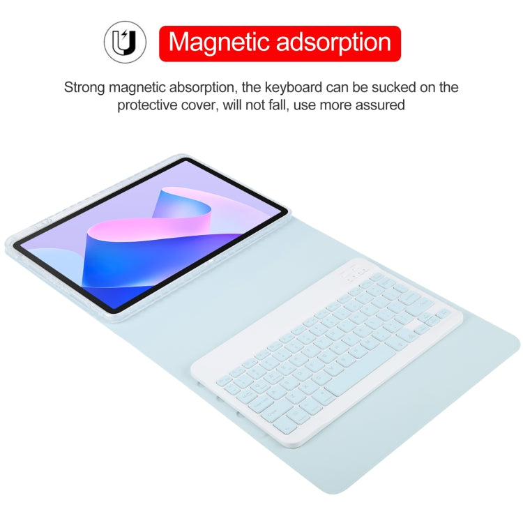 For Huawei MatePad 11 2023 / 2021 Square Button Backlight Bluetooth Keyboard Rotatable Holder Leather Case(Sky Blue)