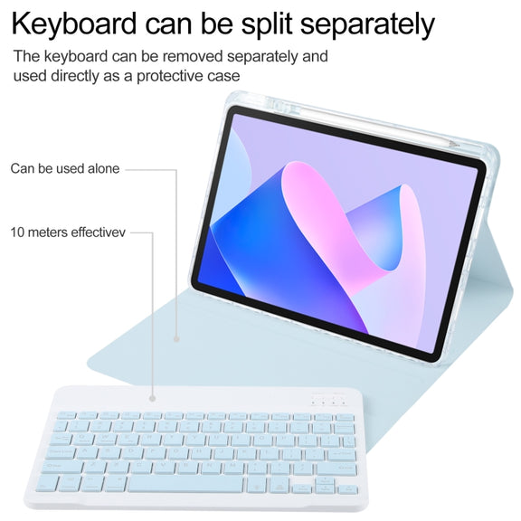 For Huawei MatePad 11 2023 / 2021 Square Button Backlight Bluetooth Keyboard Rotatable Holder Leather Case(Sky Blue)