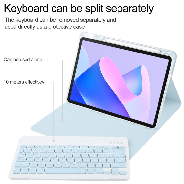 For Huawei MatePad 11 2023 / 2021 Square Button Backlight Bluetooth Keyboard Rotatable Holder Leather Case(Sky Blue)