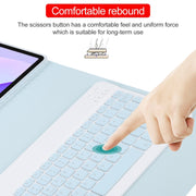 For Huawei MatePad 11 2023 / 2021 Square Button Backlight Bluetooth Keyboard Rotatable Holder Leather Case(Sky Blue)