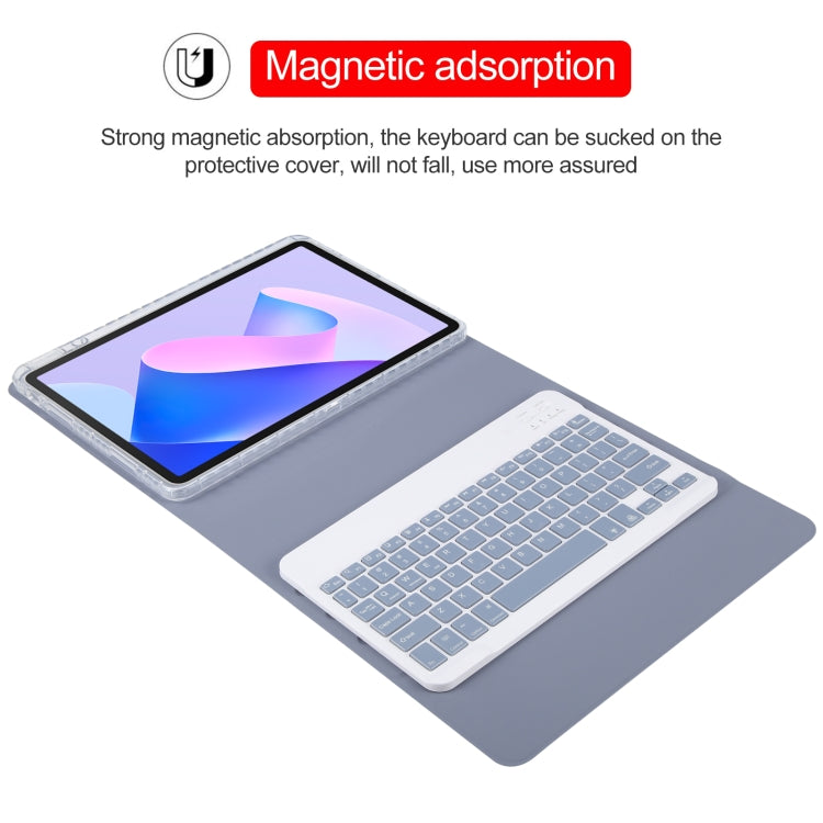 For Huawei MatePad 11 2023 / 2021 Square Button Backlight Bluetooth Keyboard Rotatable Holder Leather Case(Lavender Purple)