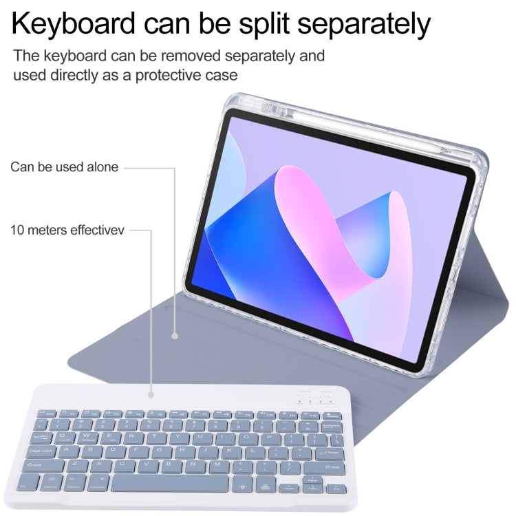 For Huawei MatePad 11 2023 / 2021 Square Button Backlight Bluetooth Keyboard Rotatable Holder Leather Case(Lavender Purple)