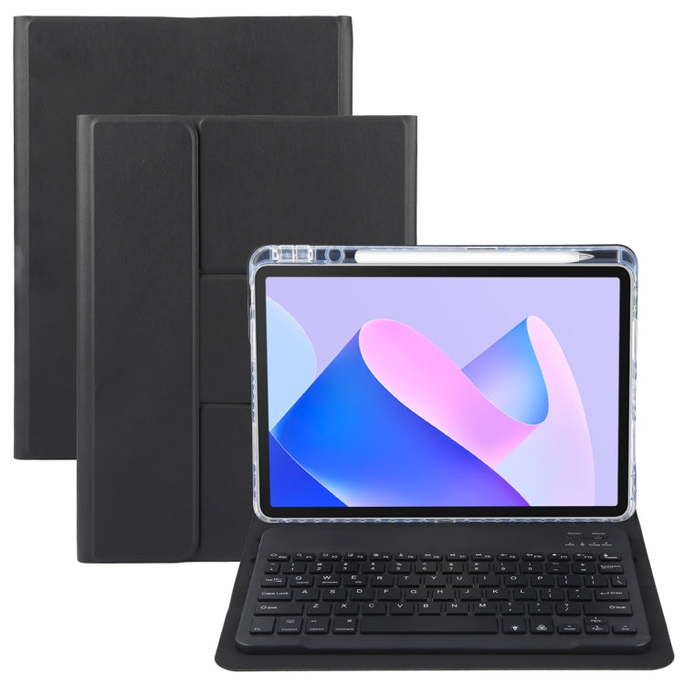 For Huawei MatePad 11 2023 / 2021 Square Button Backlight Bluetooth Keyboard Rotatable Holder Leather Case(Black)