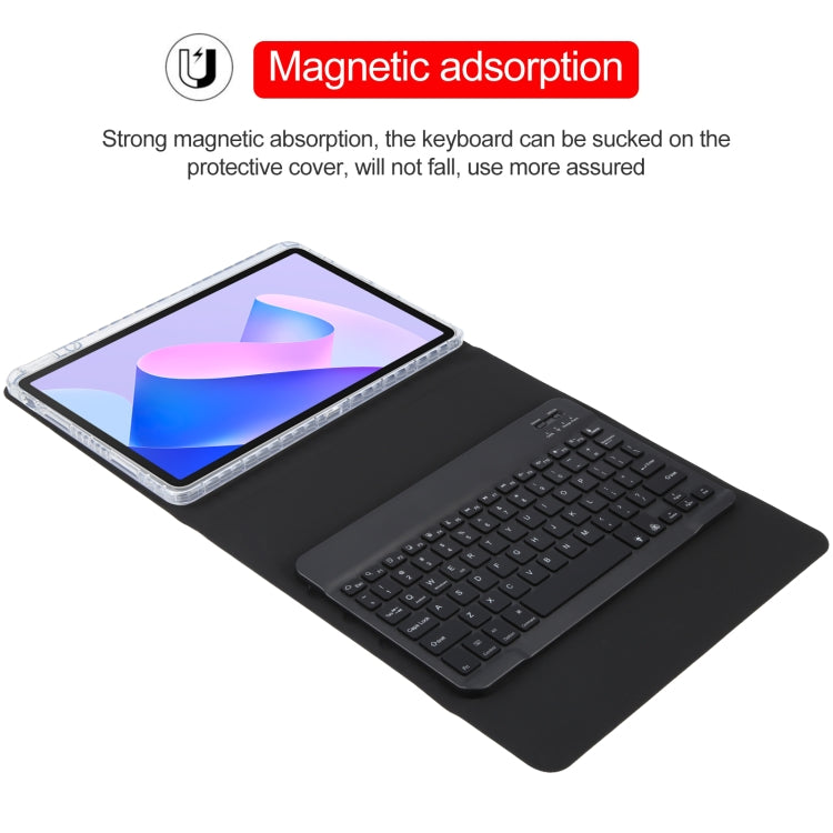 For Huawei MatePad 11 2023 / 2021 Square Button Backlight Bluetooth Keyboard Rotatable Holder Leather Case(Black)