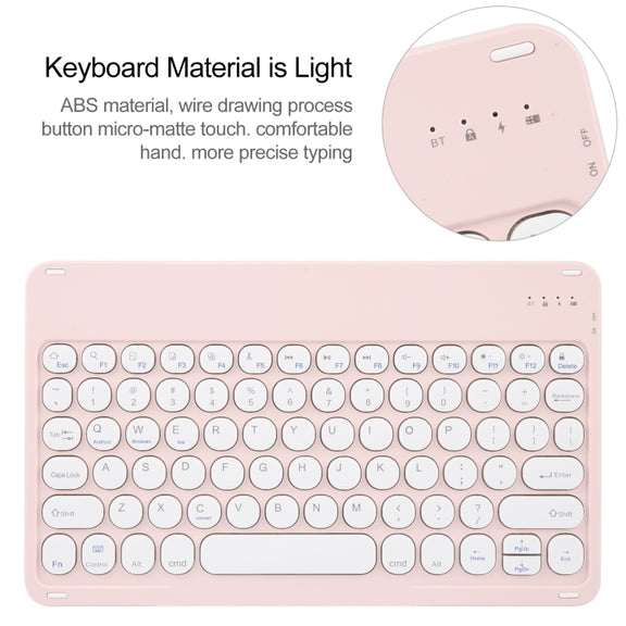 For Xiaomi Pad 6 Round Button Bluetooth Keyboard Rotatable Holder Leather Case(Rose Gold)