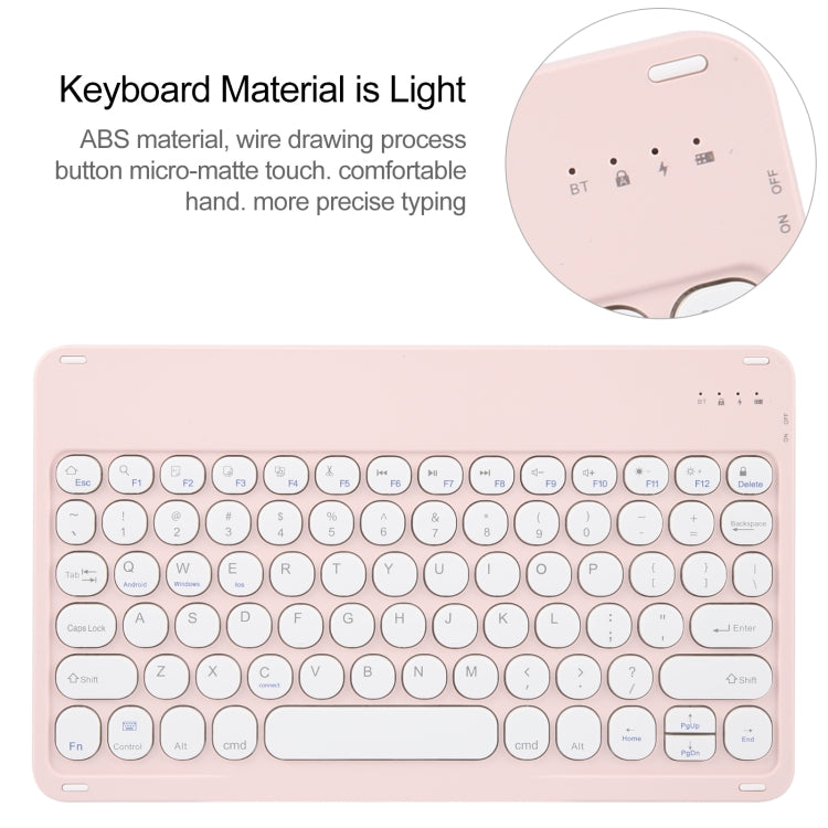 For Xiaomi Pad 6 Round Button Bluetooth Keyboard Rotatable Holder Leather Case(Rose Gold)
