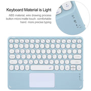 For Xiaomi Pad 6 Round Button Bluetooth Keyboard Rotatable Holder Leather Case with Touchpad(Sky Blue)