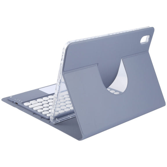 For Xiaomi Pad 6 Round Button Bluetooth Keyboard Rotatable Holder Leather Case with Touchpad(Lavender Purple)