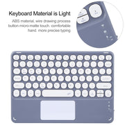 For Xiaomi Pad 6 Round Button Bluetooth Keyboard Rotatable Holder Leather Case with Touchpad(Lavender Purple)