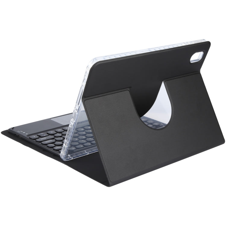 For Xiaomi Pad 6 Round Button Bluetooth Keyboard Rotatable Holder Leather Case with Touchpad(Black)