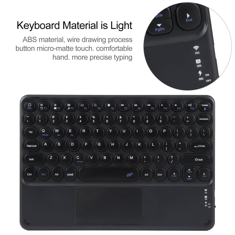For Xiaomi Pad 6 Round Button Bluetooth Keyboard Rotatable Holder Leather Case with Touchpad(Black)