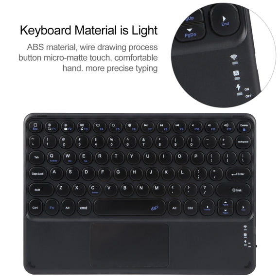 For Xiaomi Pad 6 Round Button Bluetooth Keyboard Rotatable Holder Leather Case with Touchpad(Black)
